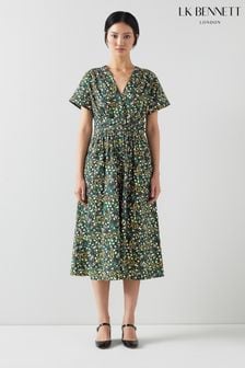 LK Bennett Eva Cotton Buttercup Meadow Print Dress (N98785) | €383