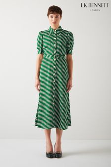 Vert - Lk Bennett Robe chemise Valerie à imprimé moderniste (N98789) | €351