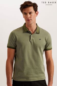 Зеленый - Приталенная рубашка поло с короткими рукавами Ted Baker Helta (N98863) | €93