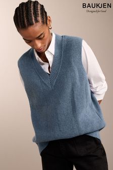 Baukjen Blue Katalina Recycled Wool Knitted Vest (N98982) | kr1,675