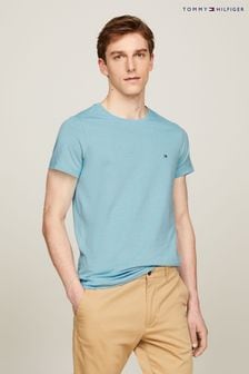 Голубой - Стретчевая футболка зауженного кроя Tommy Hilfiger (N99245) | €53