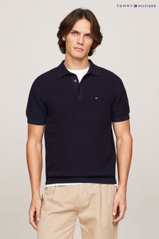 Tommy Hilfiger Oval Strukturiertes Polo-Shirt, Schwarz (N99260) | 172 €