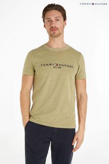 Grün - Tommy Hilfiger Tommy Stückgefärbtes T-Shirt mit Logo (N99267) | 86 €