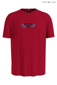 紅色 - Tommy Hilfiger高挑款藍色運動風圖案T恤 (N99279) | NT$2,100