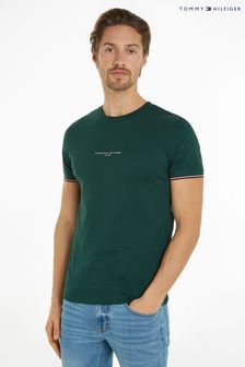 Grün - Tommy Hilfiger T-Shirt mit Logo und Zierstreifen (N99280) | 78 €