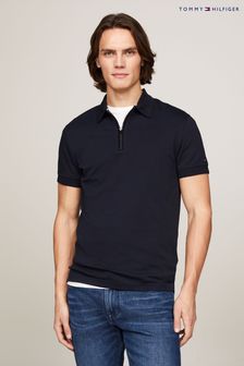Tommy Hilfiger Slim Fit Blue Zip Polo Top