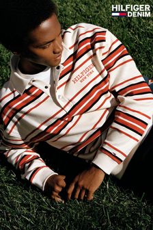 Tommy Hilfiger Natural Monotype Stripe Rugby Top