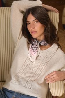 Laura Ashley Morston Ditsy Square Scarf (N99612) | kr220