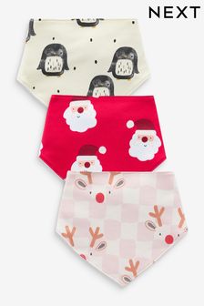 Red Baby Christmas Bibs 3 Pack (N99651) | €11