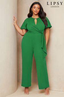 綠色 - Lipsy飄帶袖闊腿連身褲 (N99703) | NT$2,160