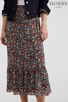 Hobbs Black Multi Printed Floral Naeva Skirt (N99705) | ₪ 498