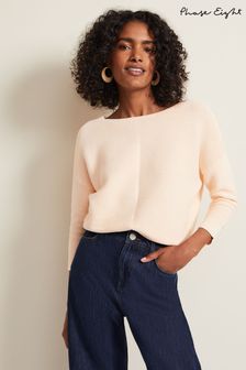 Phase Eight Cream Irina Ribbed Button Detail Knit Top (N99755) | $187