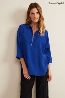 Phase Eight Blue Cynthia Zip Shirt (N99757) | €87