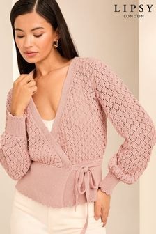 Lipsy Pink Tie Side Wrap Cardigan (N99956) | $64