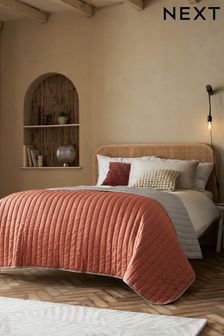 Rust Brown Reversible Cotton Rich Bedspread (NB9887) | 40 € - 60 €