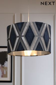 Navy Blue Geo Easy Fit  Lamp Shade