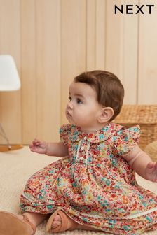 Multi Bright floral Woven Collared Prom Dress (0mths-2yrs) (NE7837) | $63 - $67