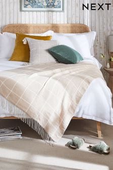 Natural Windowpane Check Throw (NJ2584) | €45