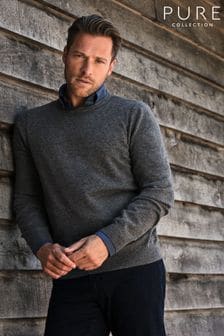 Pure Collection Mens Cashmere Crew Sweater (NTB985) | CA$442