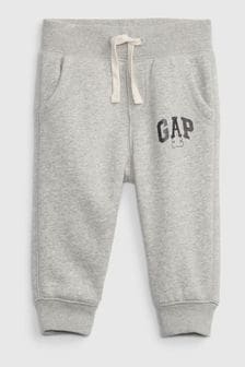 Gri - Pantaloni sport Gap din fleece cu logo (P20228) | 88 LEI