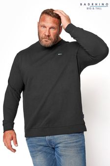 Schwarz - Badrhino Big & Tall Essential Meliertes Sweatshirt (P20414) | 28 €