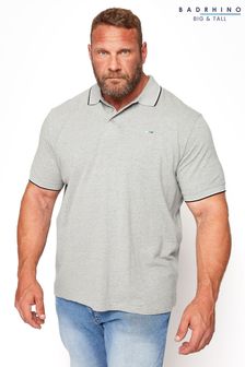 Bad Rhino Big & Tall Grey Essential Tipped Polo Shirt (P21164) | 19 €