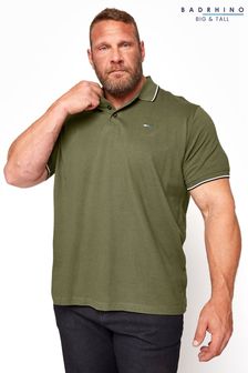 Bad Rhino Big & Tall Khaki Green Essential Tipped Polo Shirt (P21166) | 19 €