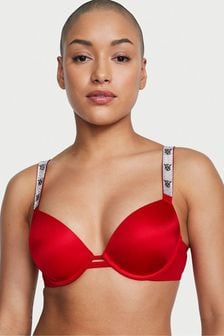 Rouge à lèvres rouge lisse monogramme - Soutien-gorge push-up Victoria's Secret à bretelles brillantes (P22655) | €69