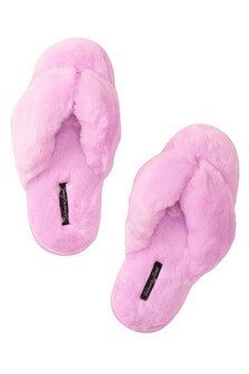 Victoria's Secret Faux Fur Flip Flop Slippers