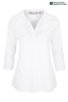 Mountain Warehouse White Petra Womens Relaxed Fit 3/4 Sleeve Shirt (P27432) | ₪ 112