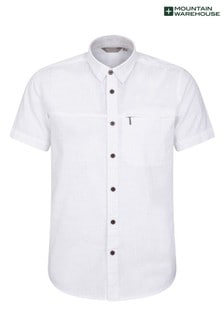 Mountain Warehouse White Coconut Slub Texture 100% Cotton Mens Shirt g (P27712) | €42
