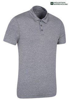 Grau - Mountain Warehouse Herren Deuce Isocool Atmungsaktives Polo-Shirt mit UV-Schutz (P27748) | 16 €