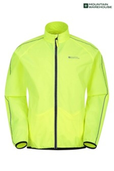 Mountain Warehouse Yellow Force Mens Reflective Water-Resistant Running and Cycling Jacket (P27829) | $55