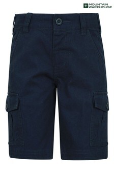 Mountain Warehouse Blue Kids Lightweight 100% Twill Cotton Cargo Shorts (P28179) | $27