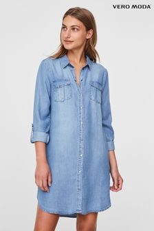 Vero Moda Light Blue Wash Lightweight Denim Shirt Dress (P28318) | 54 €
