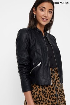 Vero Moda Black Faux Leather PU Jacket (P28320) | ₪ 186