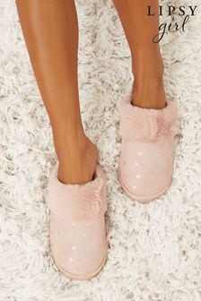 Lipsy Pink Faux Suede Mule Slipper (P29022) | INR 1,654 - INR 1,874