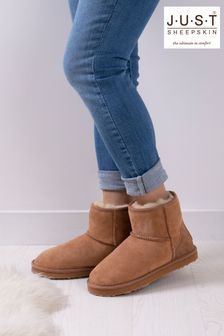 Just Sheepskin Chestnut Ladies Mini Classic Sheepskin Boots (P29374) | ₪ 414