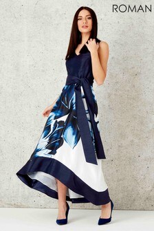 Roman Floral Placement Maxi Dress