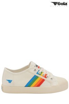 נעלי ספורט מקנבס לילדים של Gola Coaster בצבעי הקשת עם שרוכים