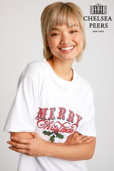 Chelsea Peers Multi Vintage Merry Christmas T-Shirt Pyjama Set (P29847) | ₪ 98
