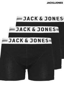 Jack & Jones Black and White Logo 3 Pack Trunks (P29901) | $44