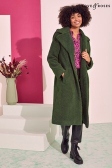 Love & Roses Khaki Green Teddy Coat (P30273) | ₪ 262