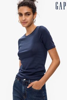 Azul marino - Camiseta de manga corta con cuello redondo Favourite de Gap (P30694) | 14 €