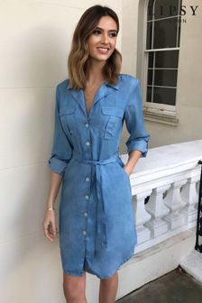 Lipsy Blue Petite Lightweight Denim Shirt Dress (P32263) | €51