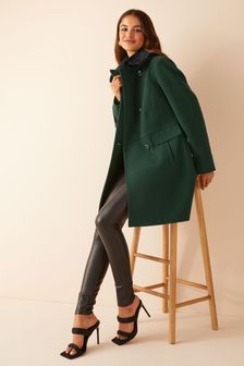 Friends Like These Green Double Breasted Dolly Coat (P32663) | ₪ 197