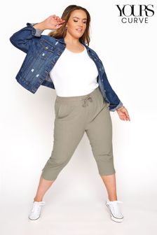 Yours Curve Green Cool Cotton Crop Jogger (P34686) | €10.50