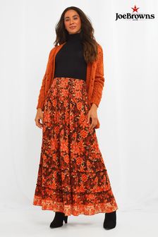 Joe Browns Orange Autumn Days Floral Boho Skirt (P36528) | €63