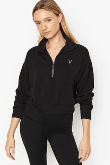 Victoria's Secret Mock-neck Stretch Fleece Half-zip Sweatshirt
