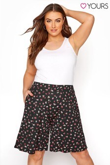Yours Black Spring Ditsy Print Jersey Short (P38949) | €10